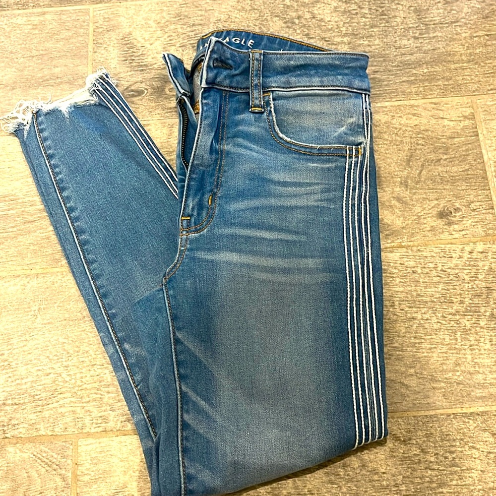 NWOT Express next level stretch tuxedo stripe jeans size 6S
